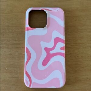 iPhone 15 Pro Max Vibrant Pink Swirl Phone Case